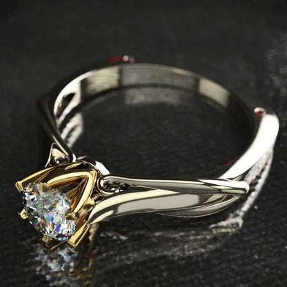 Women’s 18K Gold Ring Moissanite Gemstone Couples Wedding Jewelry