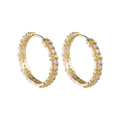 Luxury Neo Gothic Zircon X Hoop Earrings for Women Party