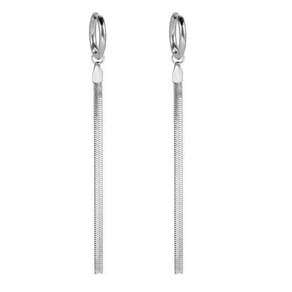 Fashion Long Tassel Stainless Steel Earrings Gold Women