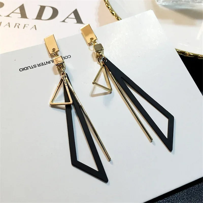 Personality Fashion Triangle Drop Earrings Women Large Hanging Jewelry