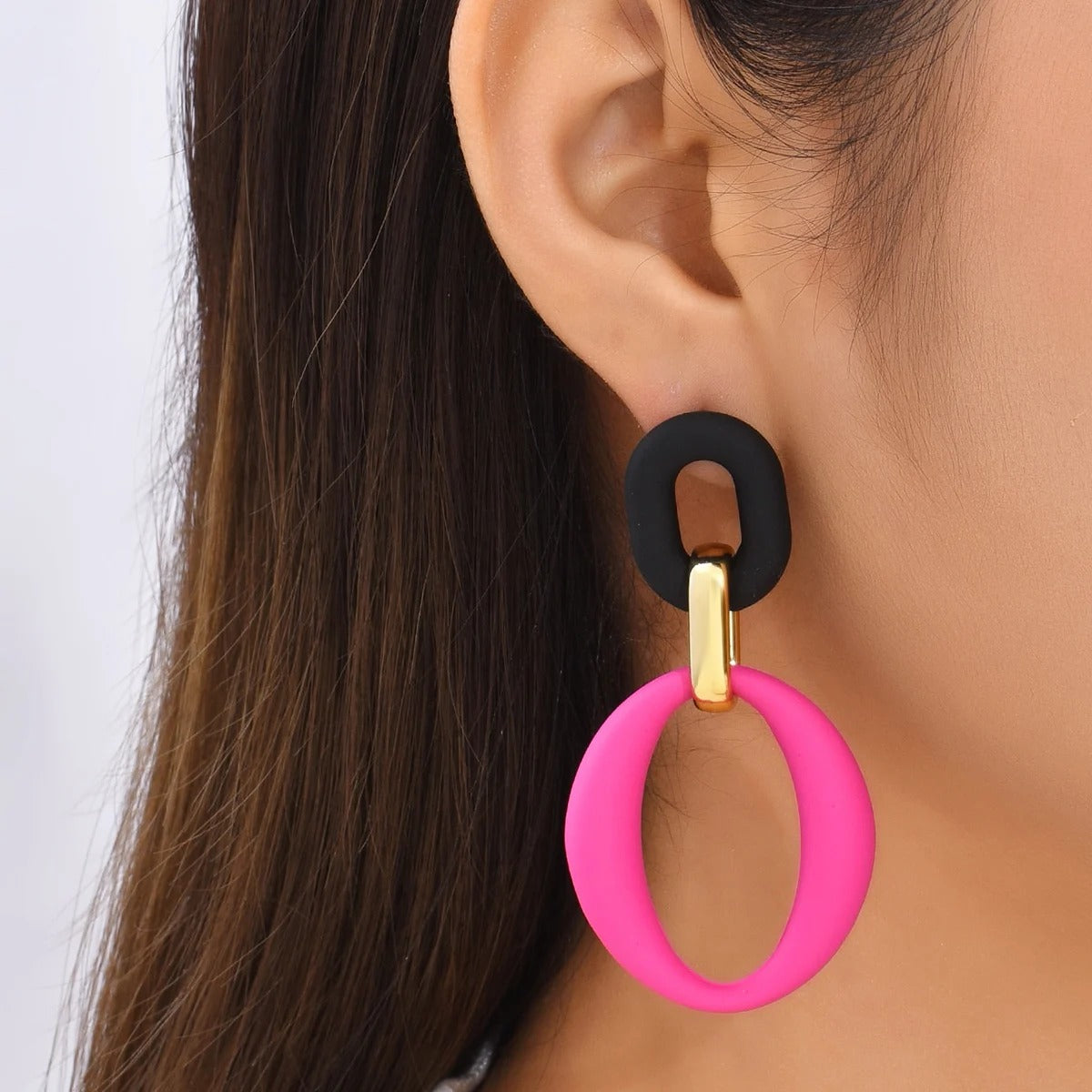 Geometric Earrings for Women Trending Candy Color Rose Red Yellow Green Earrings Summer Jewelry Accessories