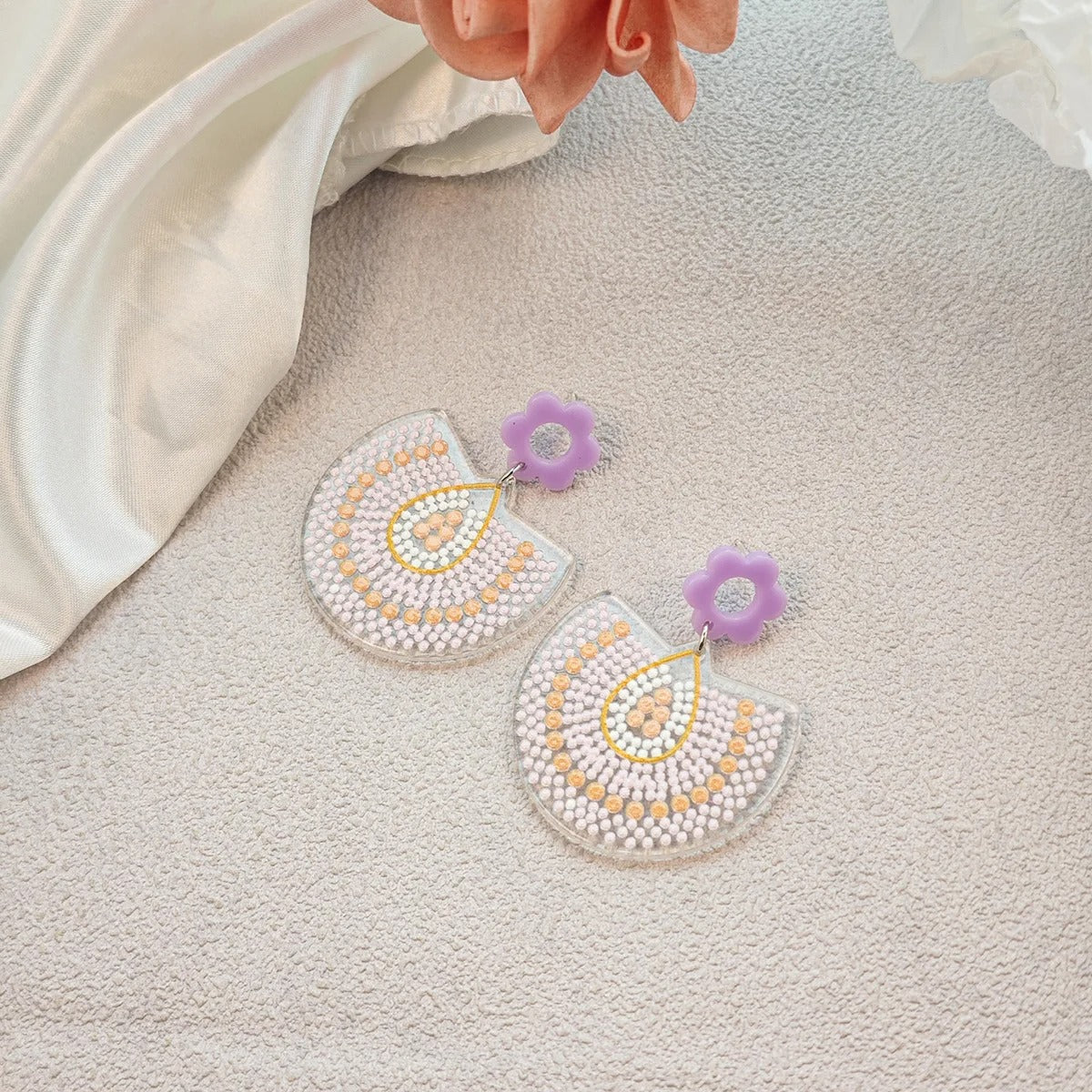 Summer Trend Boho Drop Earrings for Women Acrylic Pendants