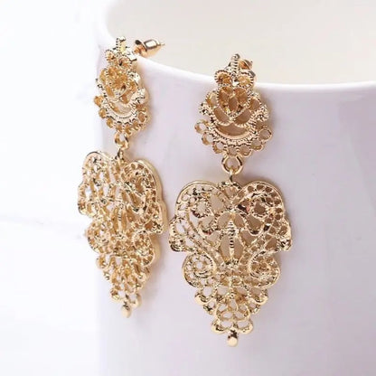 Exaggerated Boho Leaf Flower Earrings Women’s Statement Jewelry Gift