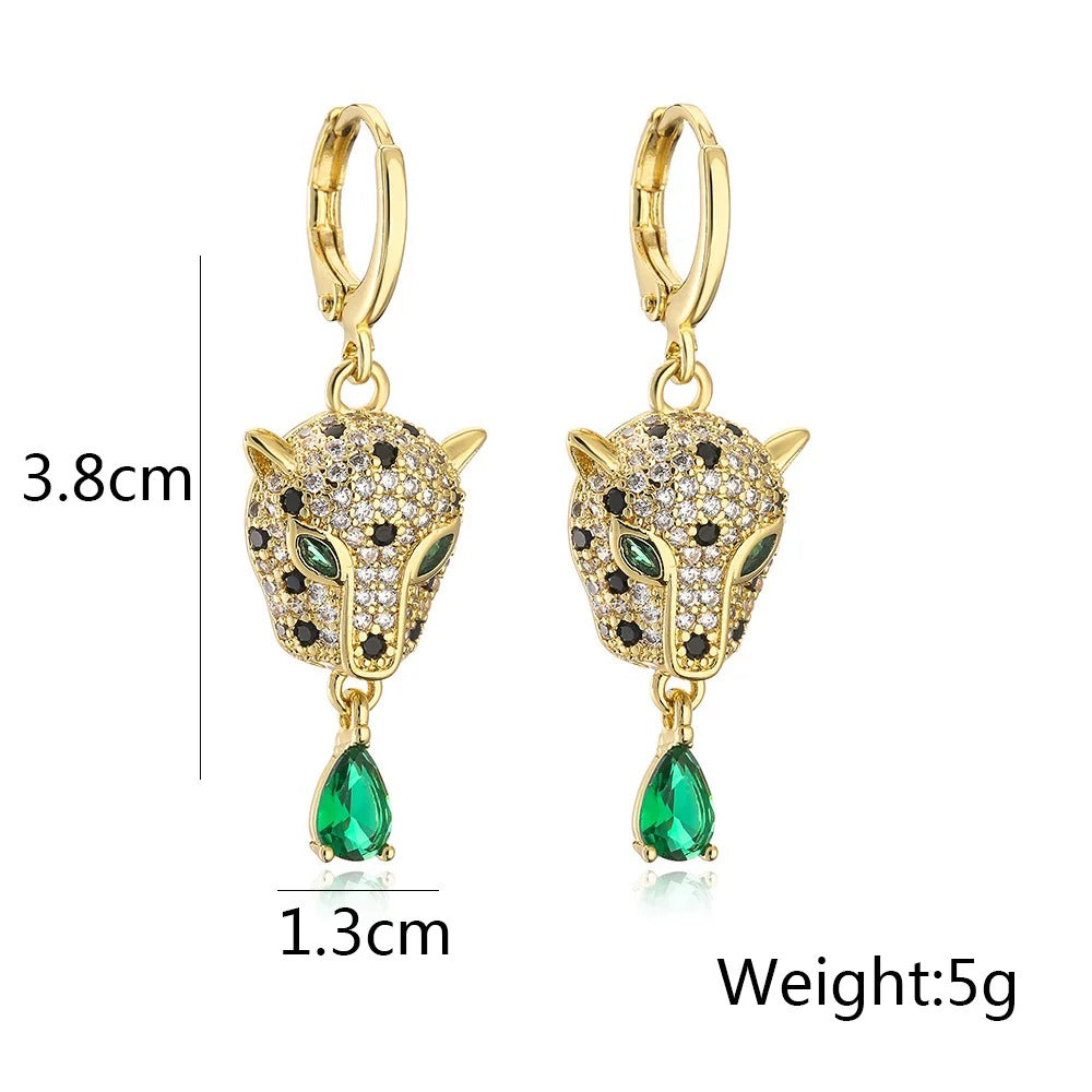 High Quality Leopard Pendant Drop Earrings Women Jewelry