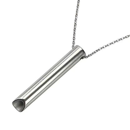 Breathwork Meditation Mindfulness Breathing Anti Smoking Necklace Stainless Steel Whistle Anxiety Relief Jewelry