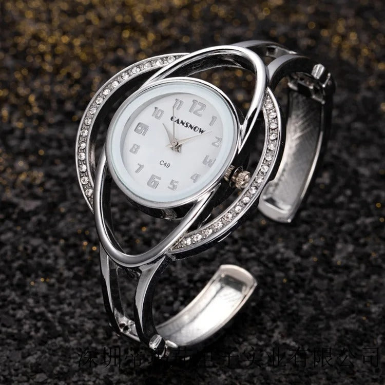 Elegant Women's Steel Watch Bracelet Quartz Wristwatch for Ladies