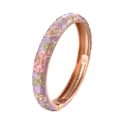 Women’s Enameled Flower Bracelet African Indian Chinese Jewelry