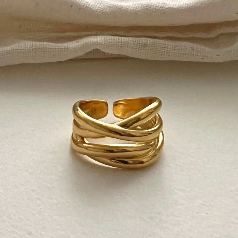 Rings for Women Fashion Geometric Handmade Irregular  Gold Ring Party Christmas Gift