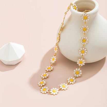 Women’s Flower Chain Choker K-pop Summer Statement Jewelry