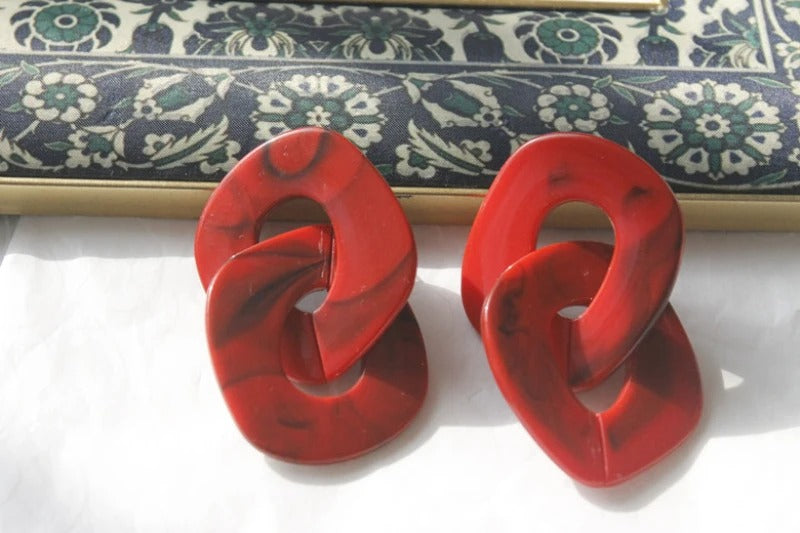 New Big Link Chain Acrylic Drop Earrings Bohemian Large Resin Long Dangle Earrings for Women Fashion Jewelry Brincos