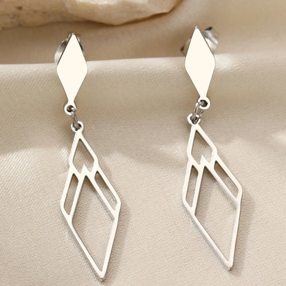 Delicate Hexagonal Skeleton Earrings Women Trendy Gift