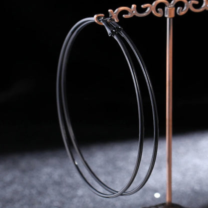 Oversized Hoop Earrings for Women Smooth Big Circle Punk Jewelry