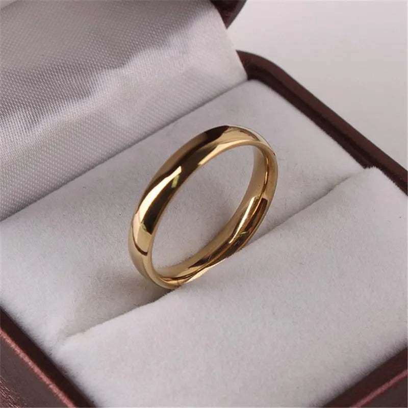 4mm Stainless Steel Circle Ring Simple Unisex Jewelry