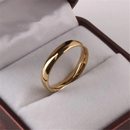 4mm Stainless Steel Circle Ring Simple Unisex Jewelry