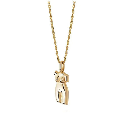 Tarnish Free&anti-allergic Stainless Steel 18k Gold Plated Abstract Human Face Body Charm Pendant Necklaces for Women