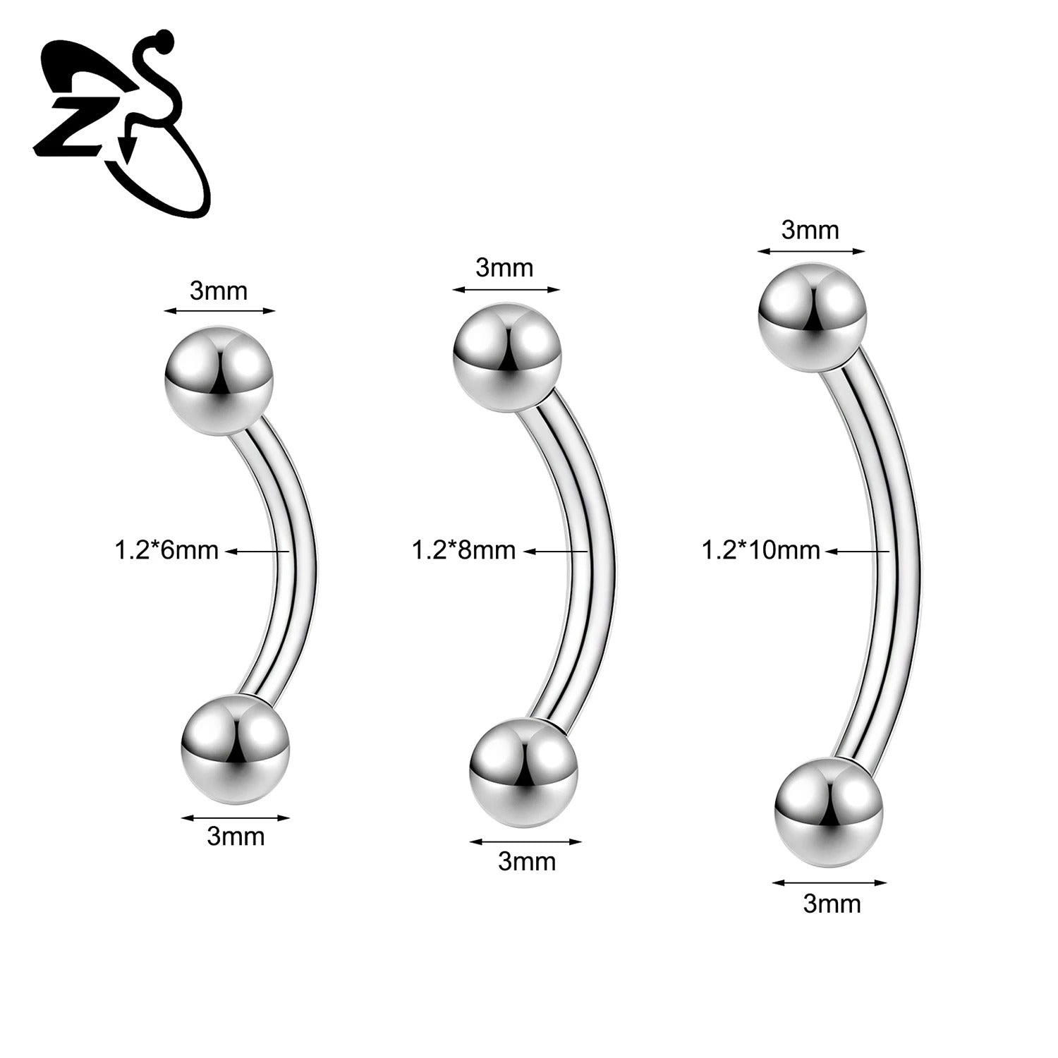1PC Internal Thread Stainless Steel Belly Button Ring Curved Navel Rings Helix Cartilage Piercings Jewelry