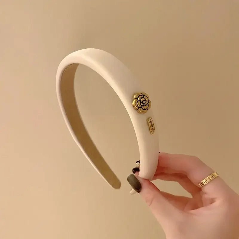 Vintage Camellia Sponge Headband for Women & Girls