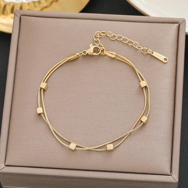 2025 New Korea New Fashion Star Simple Vintage Pendant Bracelet Woman Stainless Steel Bracelet Luxury Original Jewelry