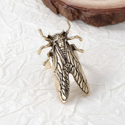 Retro Opening Insect Ring Metal Animal Ring New Women's Trend Daily Jewelry