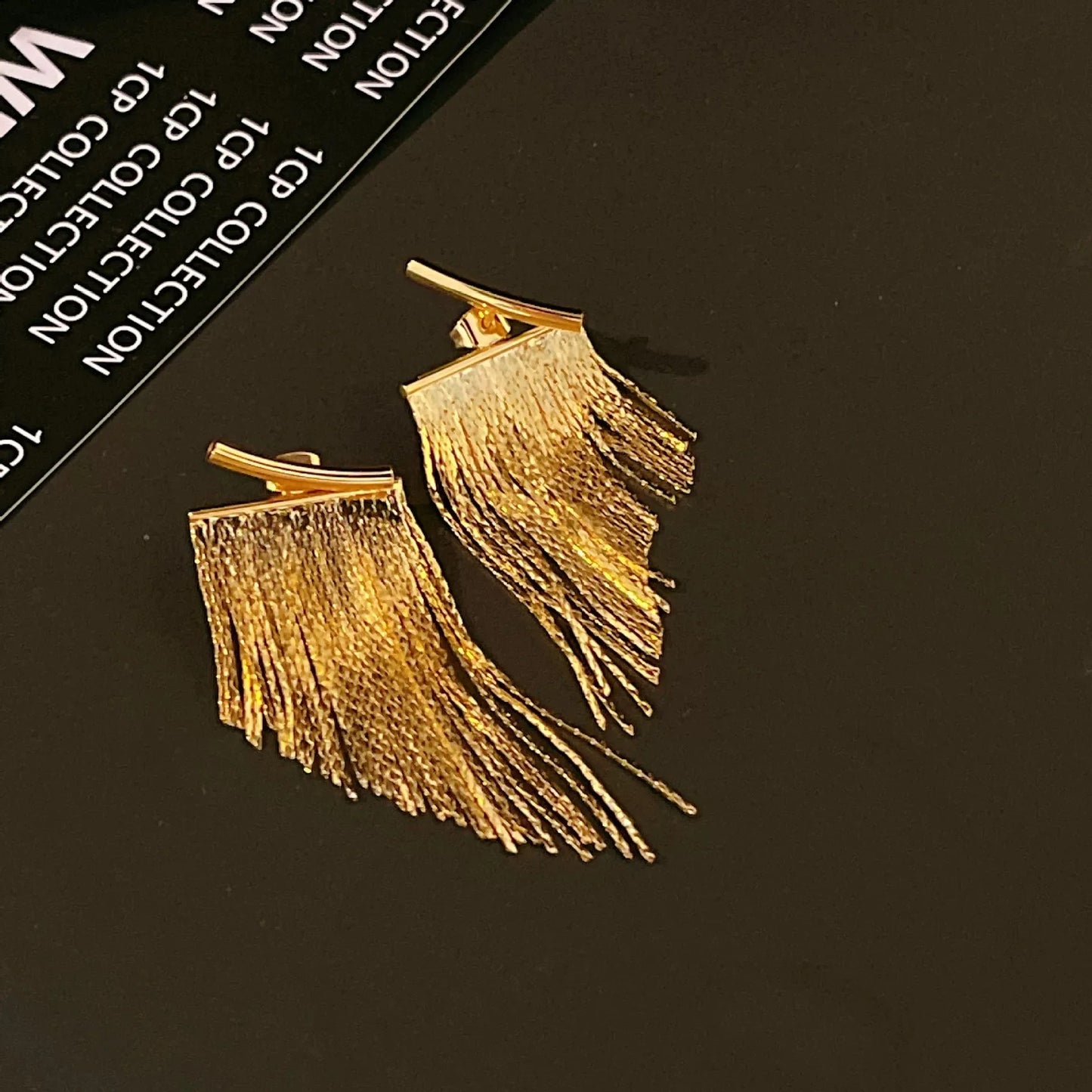 Bling Gold Tassel Earrings Women Wedding Daily Fashion