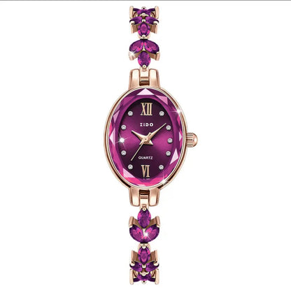 Women’s Luxury Diamond Inlaid Watch Waterproof Oval Quartz