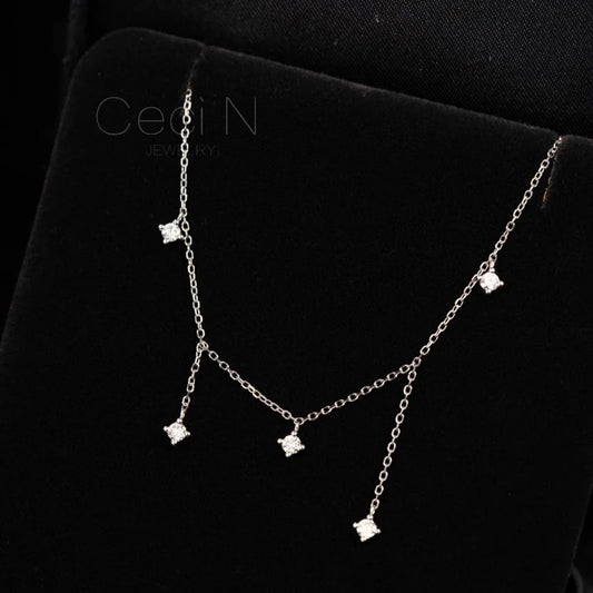 925 Sterling Silver Zircon Star Charms Necklace For Women Choker Elegant Luxury 18k Gold Plated O-Chain Necklace Wedding Jewelry