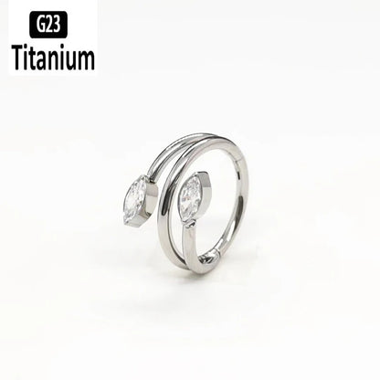 ASTM F136 Titanium Clicker Piercing Jewelry | 16G G23 Nose Ring, Septum, Helix, Tragus & Lip Hoop