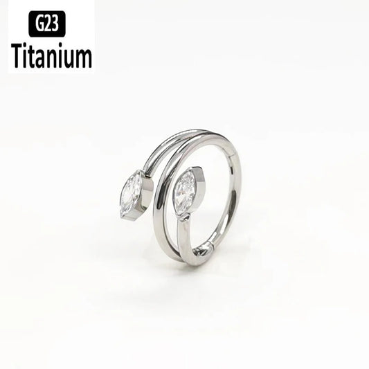 ASTM F136 Titanium Clicker Piercing Jewelry | 16G G23 Nose Ring, Septum, Helix, Tragus & Lip Hoop