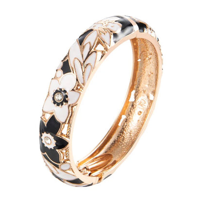 Double Enamel Bangle Set Women Jewelry Indian Dubai Trendy Metal Bracelet