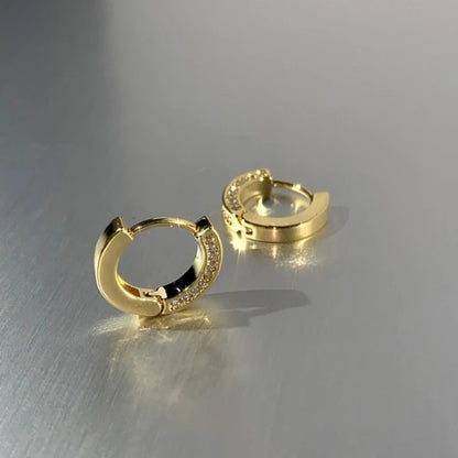 Trendy Stainless Steel Hoop Earrings Women Crystal Punk Jewelry