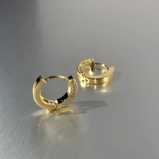 Trendy Stainless Steel Hoop Earrings Women Crystal Punk Jewelry