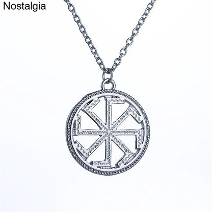 Kolovrat Symbol Pendant Slavic Jewelry Amulet Necklace