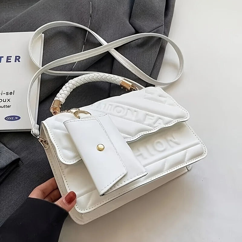 Quilted Crossbody Handbag for Women with Mini Coin Pouch
