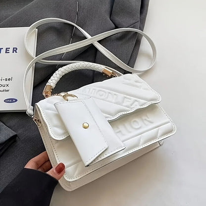 Quilted Crossbody Handbag for Women with Mini Coin Pouch