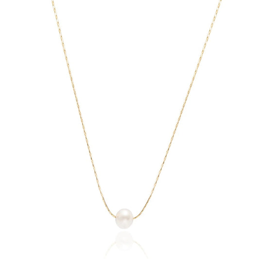 WILD & FREE Korean Fashion Stainless Steel Pearl Pendant Necklace for Women Charming Cute Choker Trendy Jewelry