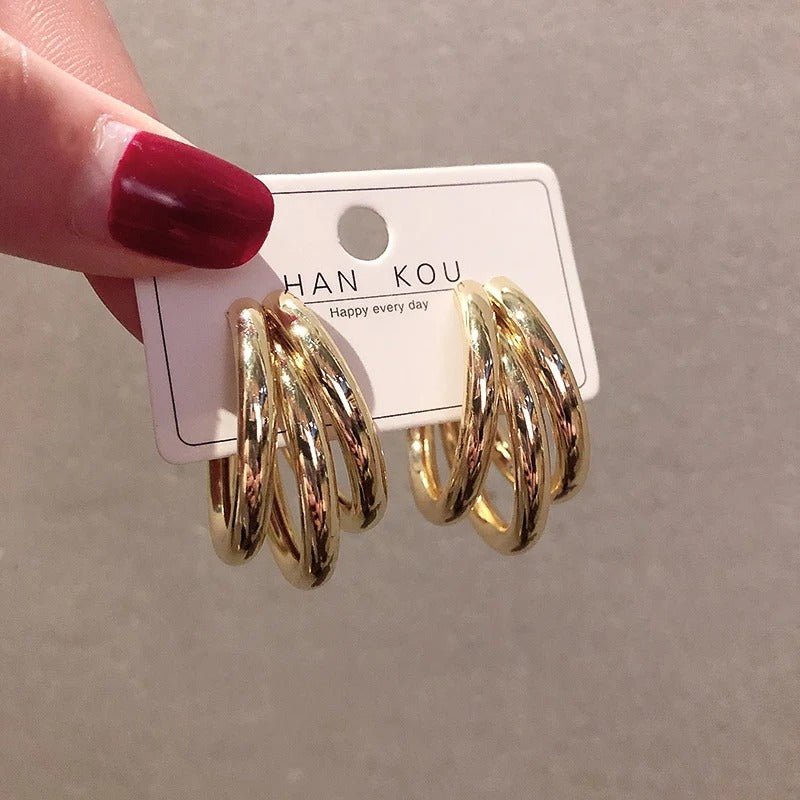 Elegant C-Shaped Dangle Earrings Women’s Geometric Statement Jewelry