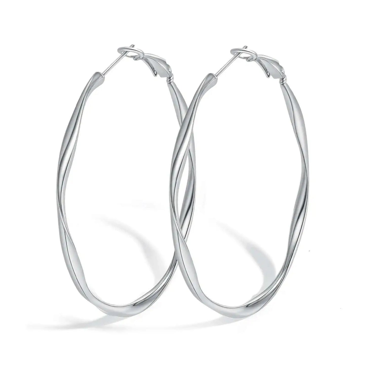 Stainless Steel Twist Circle Mobius Hoop Earrings Tarnish-Free Jewelry Gift for Women