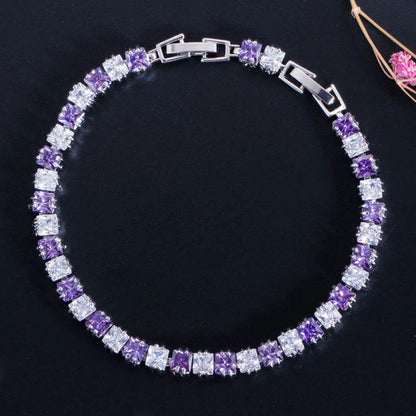 ThreeGraces CZ Crystal Paved Tennis Bracelet for Women