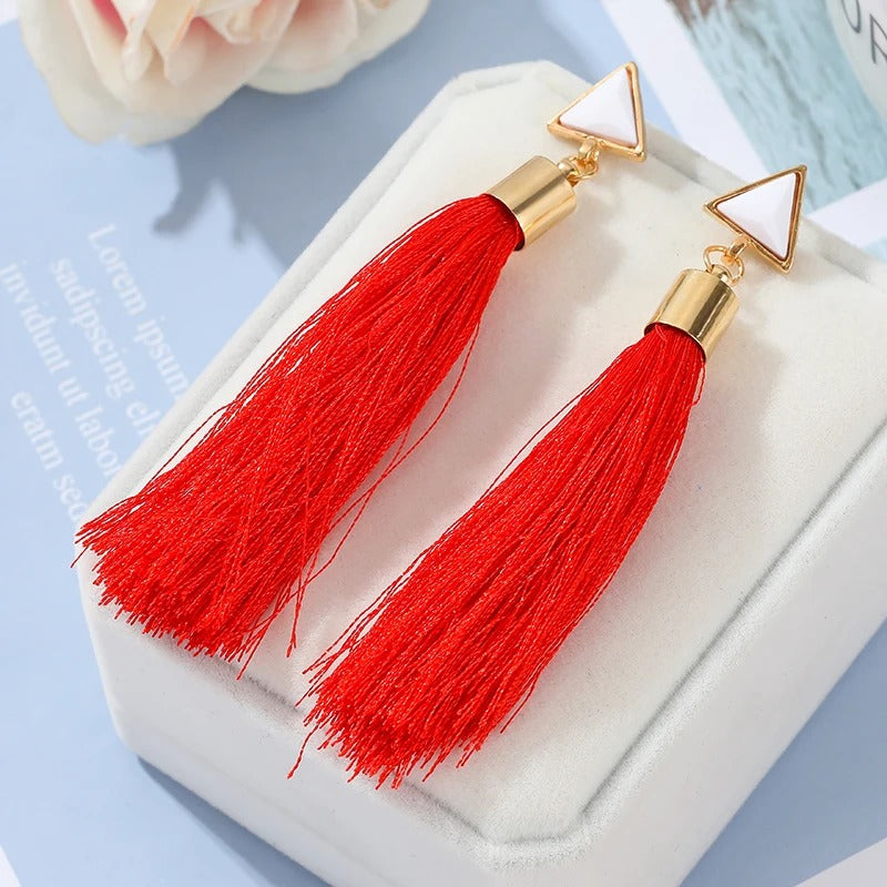 New Fashion Boho Tassel Earrings Women Elegant Long Dangle Drop Earrings Jewelry Vintage Hyperbole Accessories