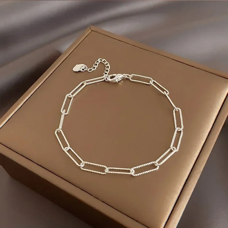 Silver Double Heart Bracelet Women’s Adjustable Jewelry