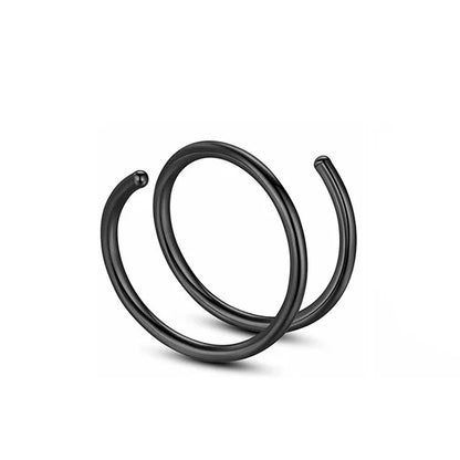 Stainless Steel Spiral Double Nose Ring Septum Piercing Women