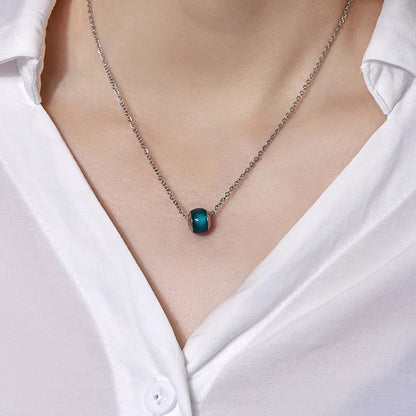 Color Changing Necklace Women Temperature Control Discoloration Pendant Necklace Female Fashion Swan Titanium Steel Necklace