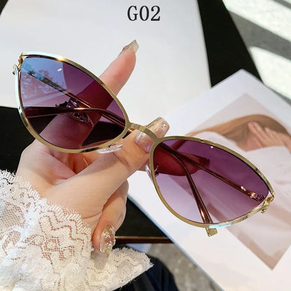 Trendy Cat Eye Sunglasses for Women Vintage Designer Luxury Glasses