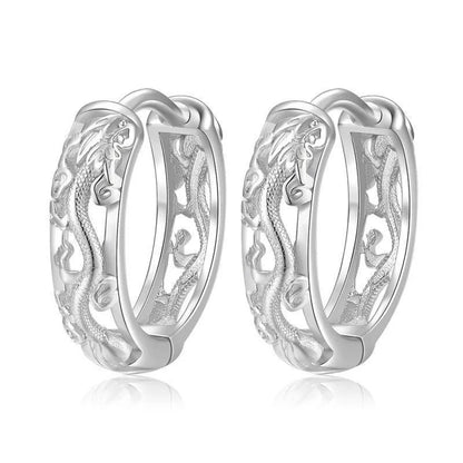 Dragon Carved Ear Buckle Earrings Punk Street Fashion Men Women