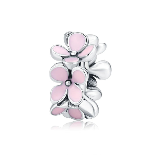 Sterling Silver Stopper Spacer Beads Cat Feather Round Charm Fit Original Bracelet Bangle Jewelry Accessories
