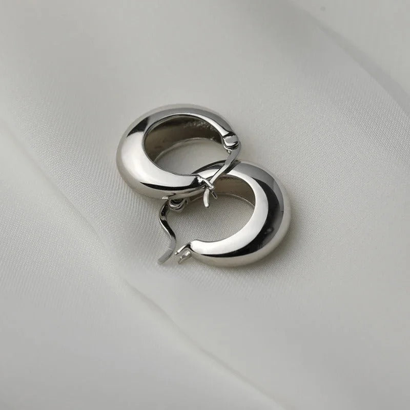 Gold Geometric Hoop Earrings Korean Style Women’s Daily Jewelry