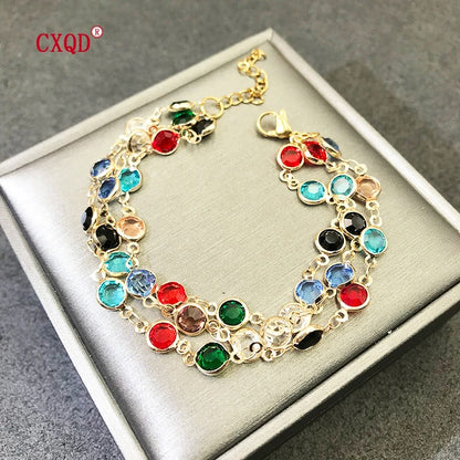 Beautiful Fashion Multicolor Bracelet Women Stainless Steel Copper