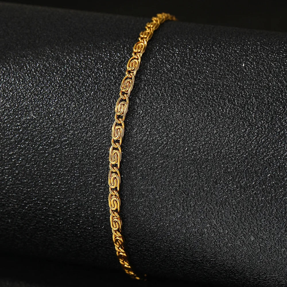 FTCY Stainless Steel Gold Chain Bracelet for Women Lightweight Luxury Elegant Jewelry