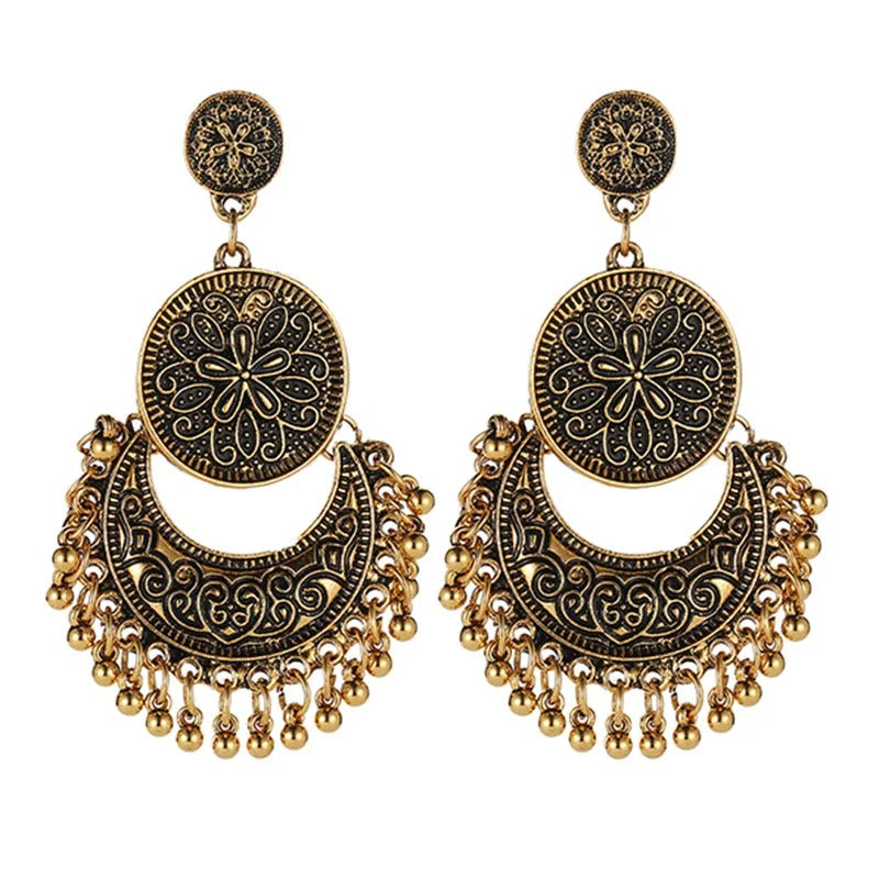 Vintage Bohemian Round Drop Earrings for Women