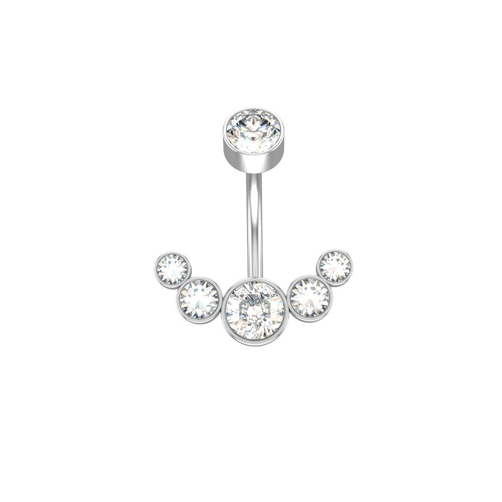Animal Heart Dangle Belly Button Rings Surgical Steel Curved Navel Barbell Ring Body Jewelry Piercing for Women Girl